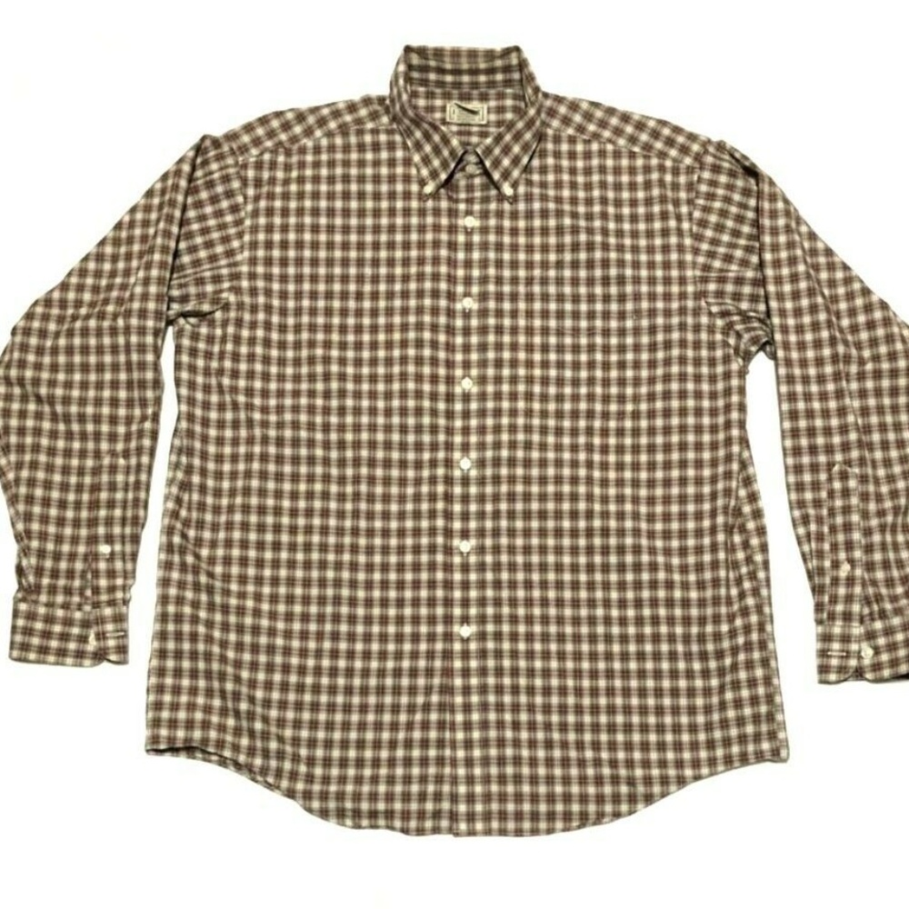 L.L. Bean Red & Green Plaid Long Sleeve Large